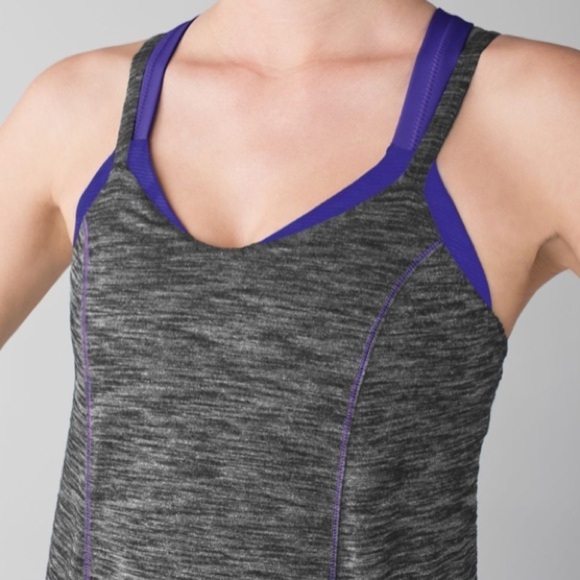 Lululemon Run for Gold Criss Cross Layered Tank Top Active Shelf Bra Top - Picture 3 of 16